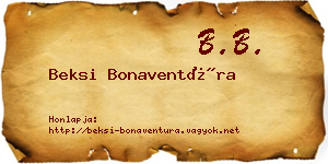 Beksi Bonaventúra névjegykártya
